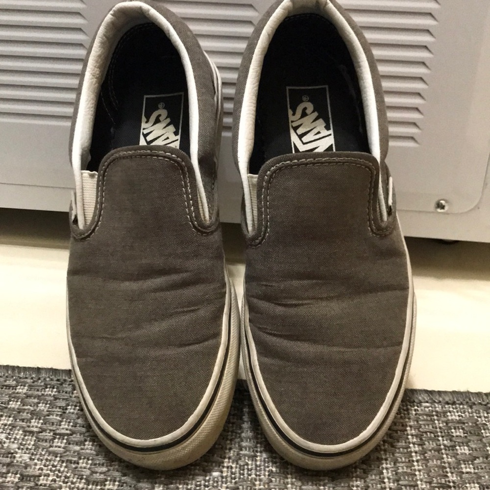 Vans, Slip-on, Gray, Women 7/Men 5.5